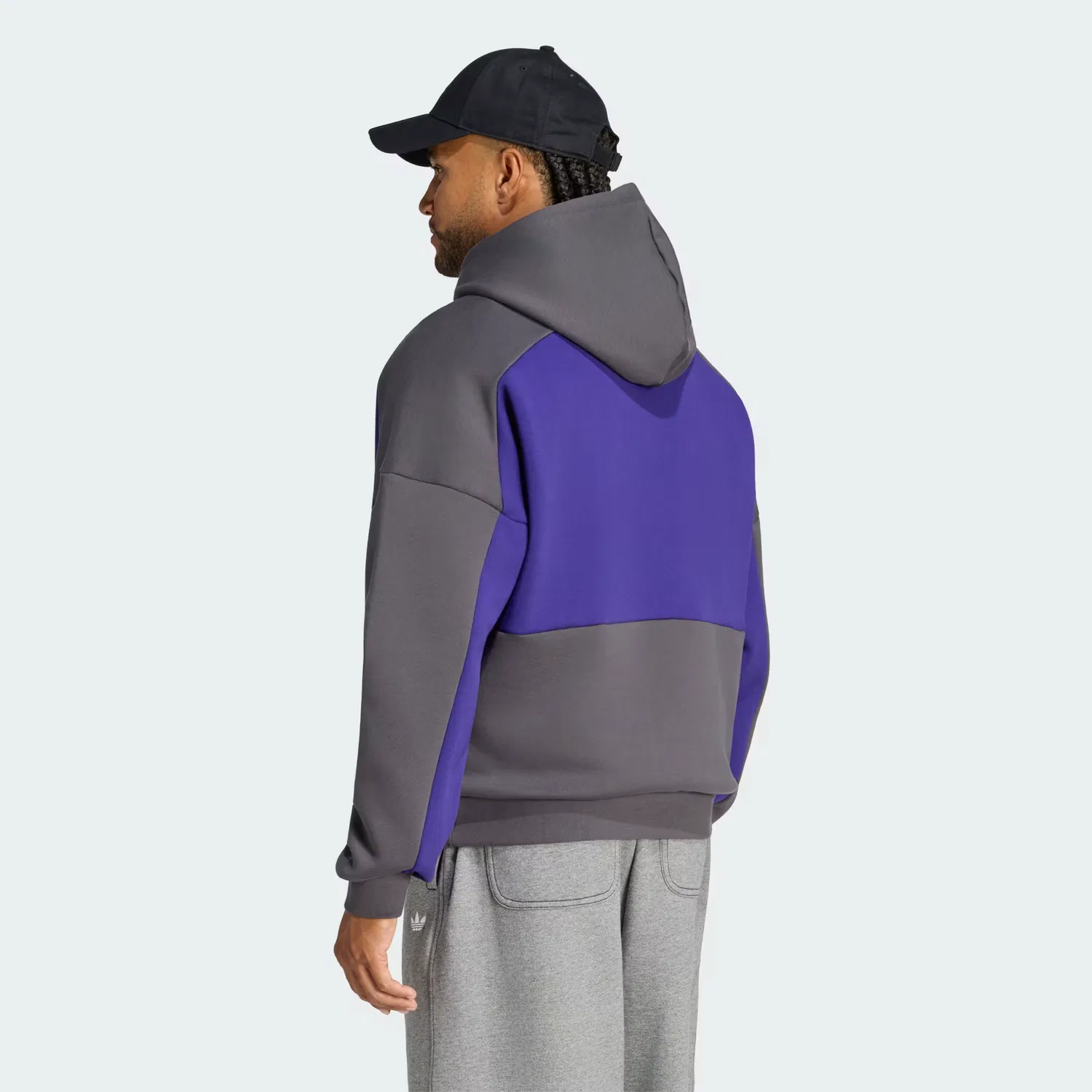 Мужское худи свободного кроя Munich 93 Adidas Originals, черный/фиолетовый — фото 2