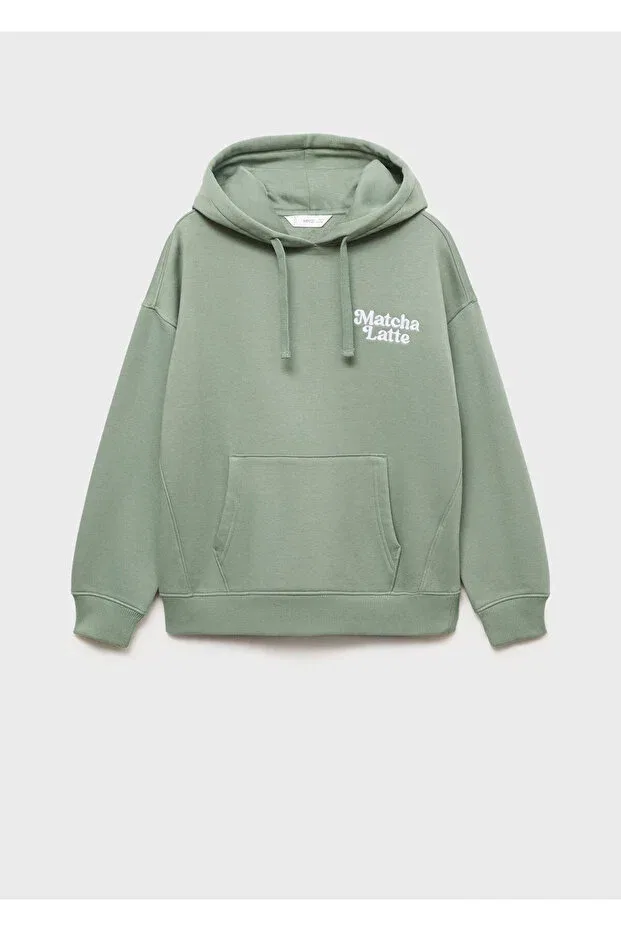 Детская толстовка для девочек с капюшоном Mango Woman, Green — фото 3