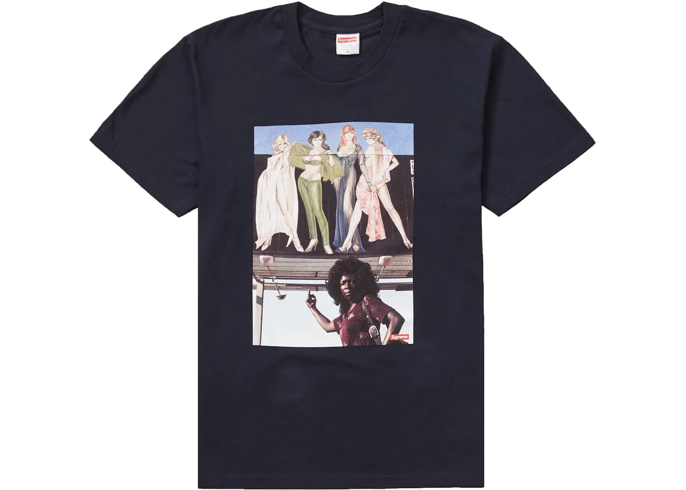Мужская футболка с фотопринтом Supreme American Picture Tee, Navy