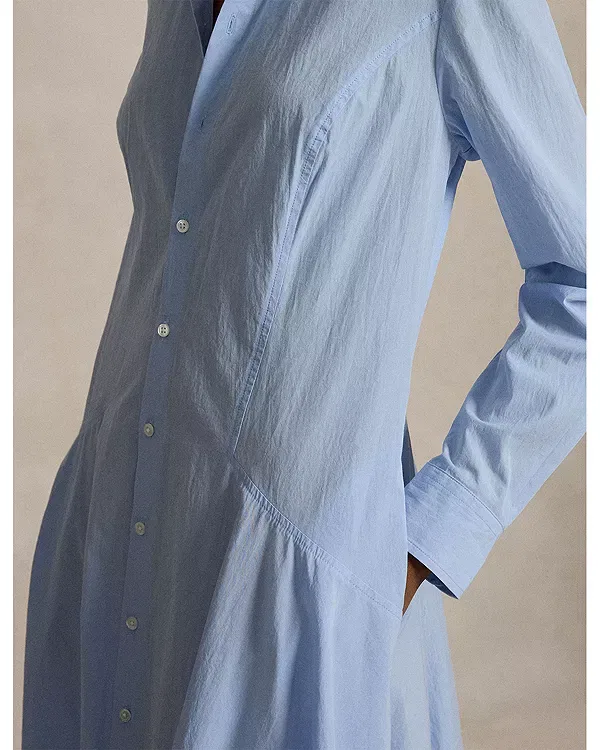 Женское хлопковое платье-рубашка Ralph Lauren, синий — фото 4
