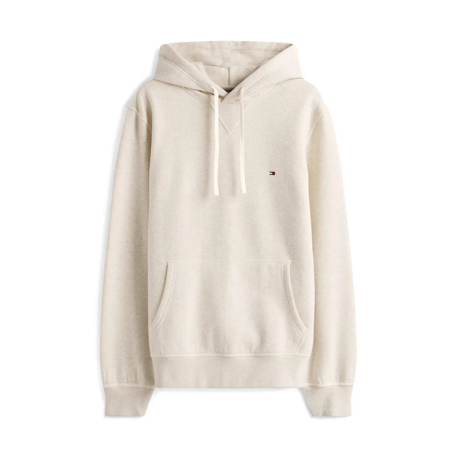 Мужской худи с капюшоном и кенгуру карманом Tommy Hilfiger, Oatmilk — фото 4