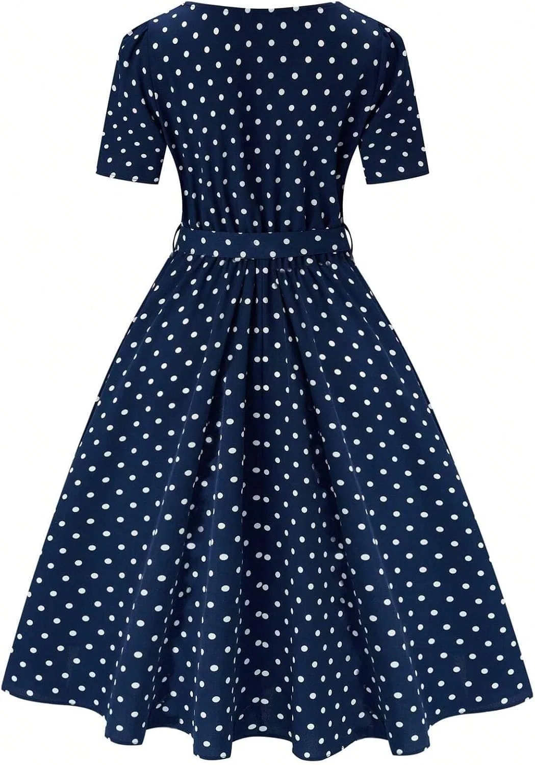 Женское платье миди с поясом и молнией, Navy Blue — фото 2