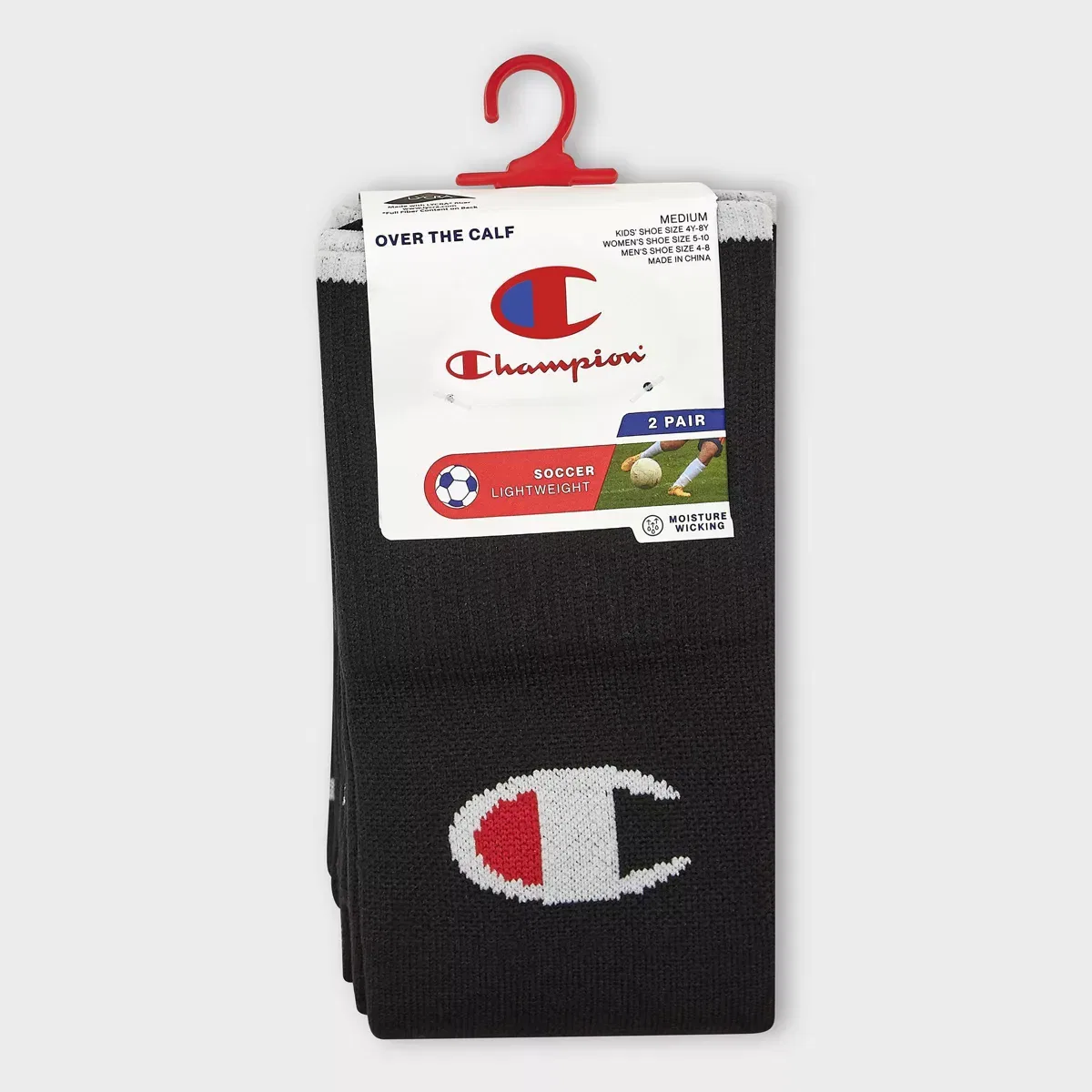 Детский комплект носков для футбола Champion Performance Soccer Socks 2pk, TEAM/SPORT EQUIPMENT, Black — фото 2