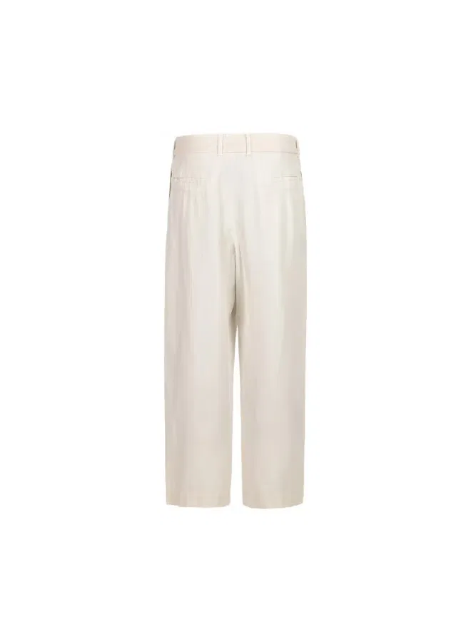 Брюки хлопковые мягкие комфортные Zara, теплый белый — фото 3
