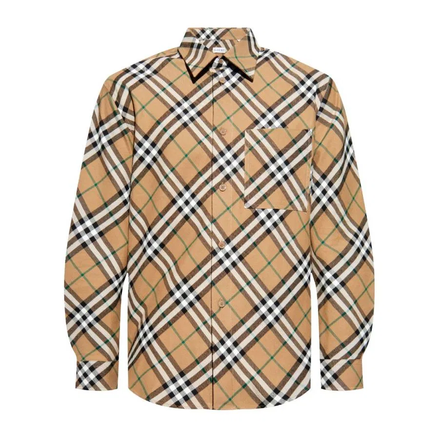 Рубашка на пуговицах с клетчатым принтом Burberry, Linden Ip Check