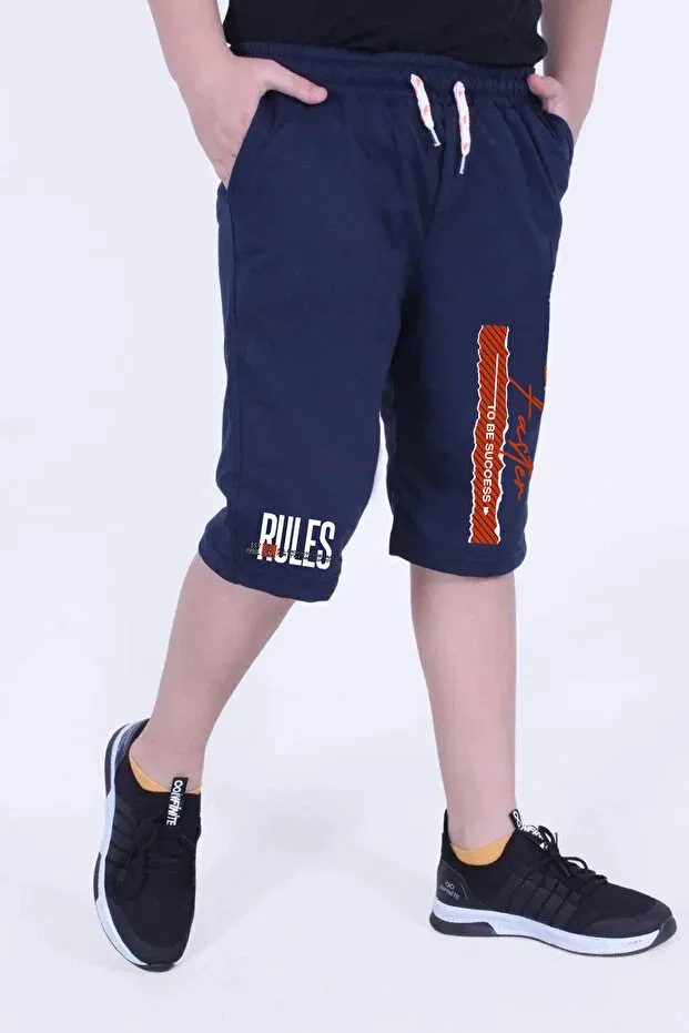 Детские шорты для мальчиков с принтом Rules Ya Ko Kids, Navy Blue — фото 3