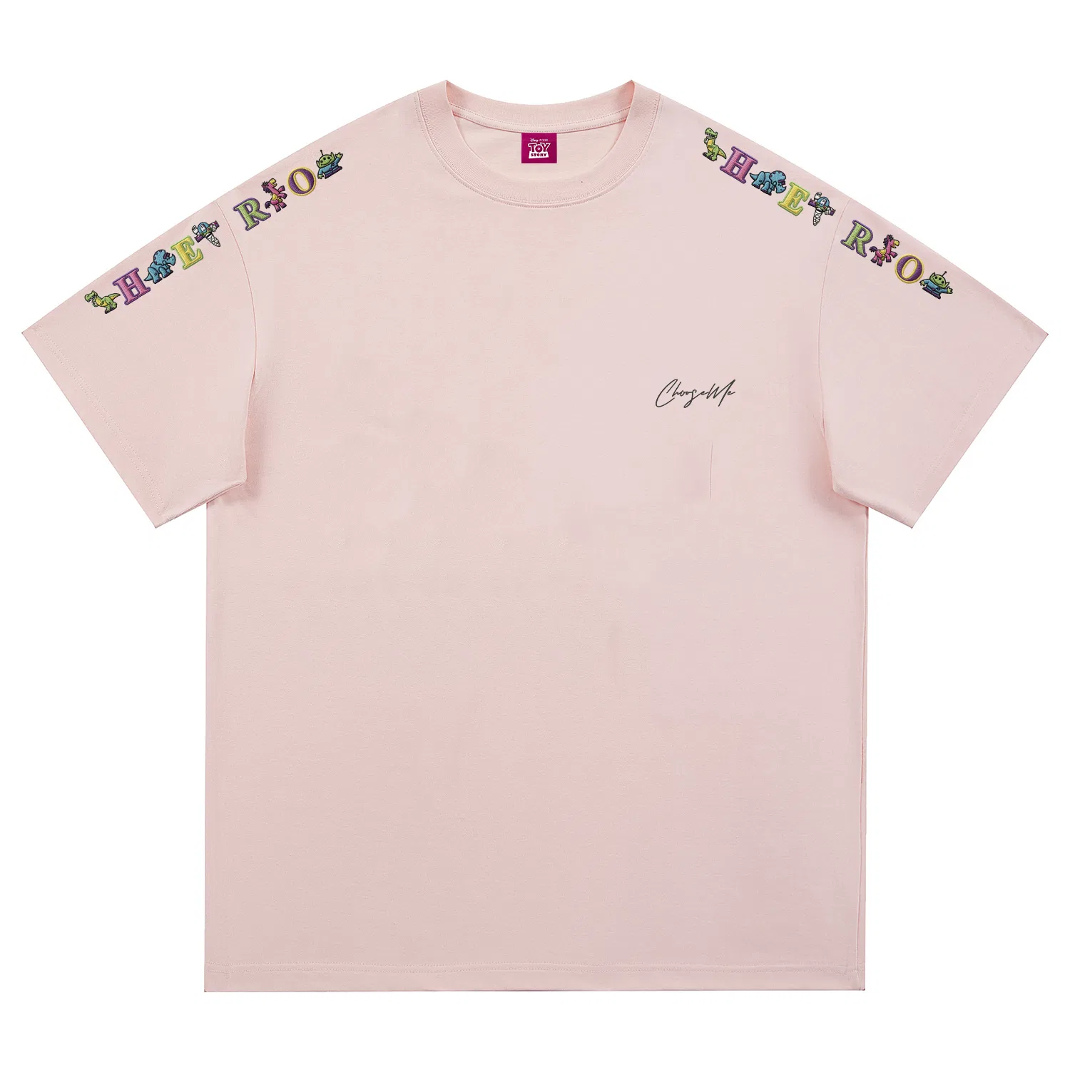 Детская футболка хлопковая Disney Unisex Crew Neck Thin Straight Fit, Pink