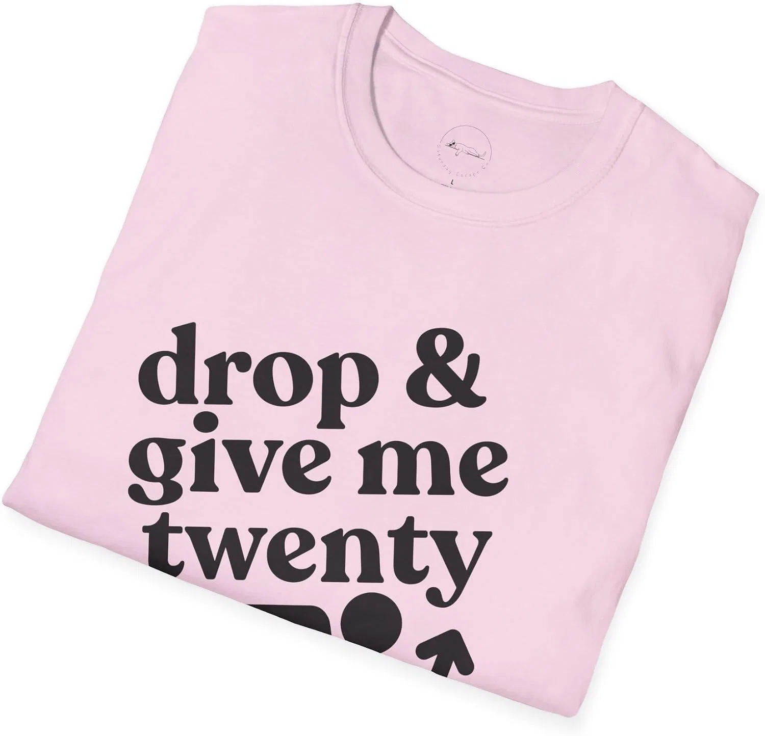 Мужская футболка с принтом Drop and Give Me Twenty Gildan 64000, Light Pink — фото 4