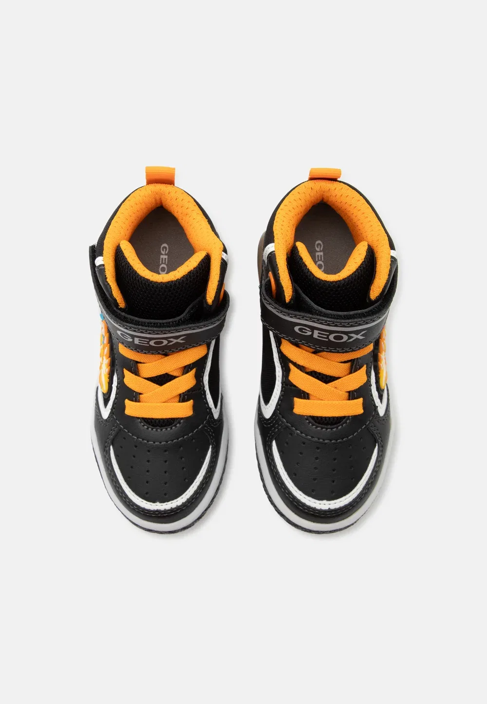 Зажгите Inek Boy - высокие кроссовки Geox, Black/Orange — фото 4