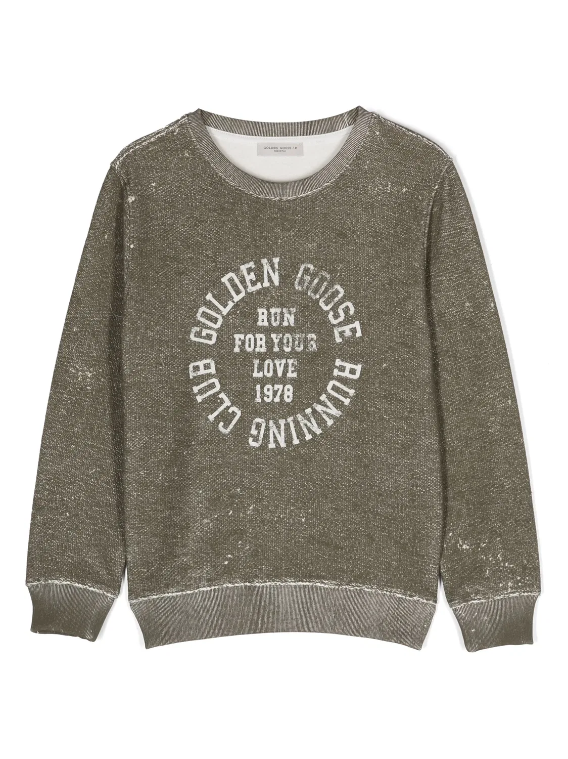 Свитшот с логотипом и эффектом выцветания Golden Goose, хаки