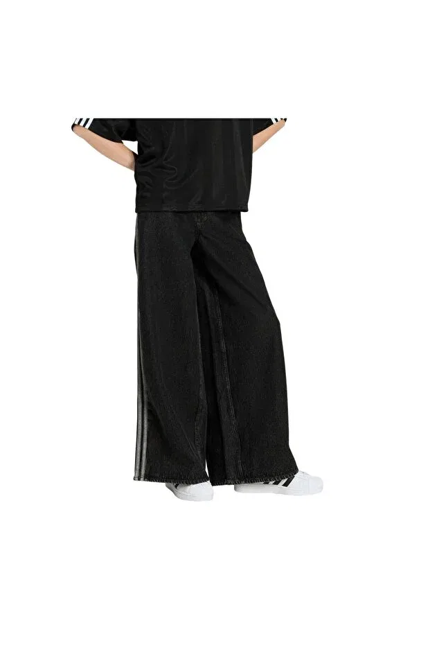 Женские широкие брюки Adidas, Black — фото 2