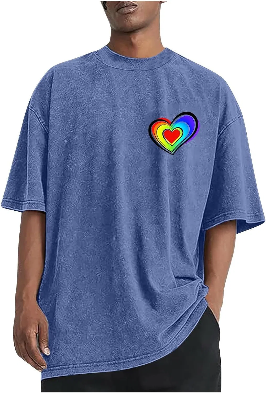 Мужская футболка с принтом Love Heart, Blue