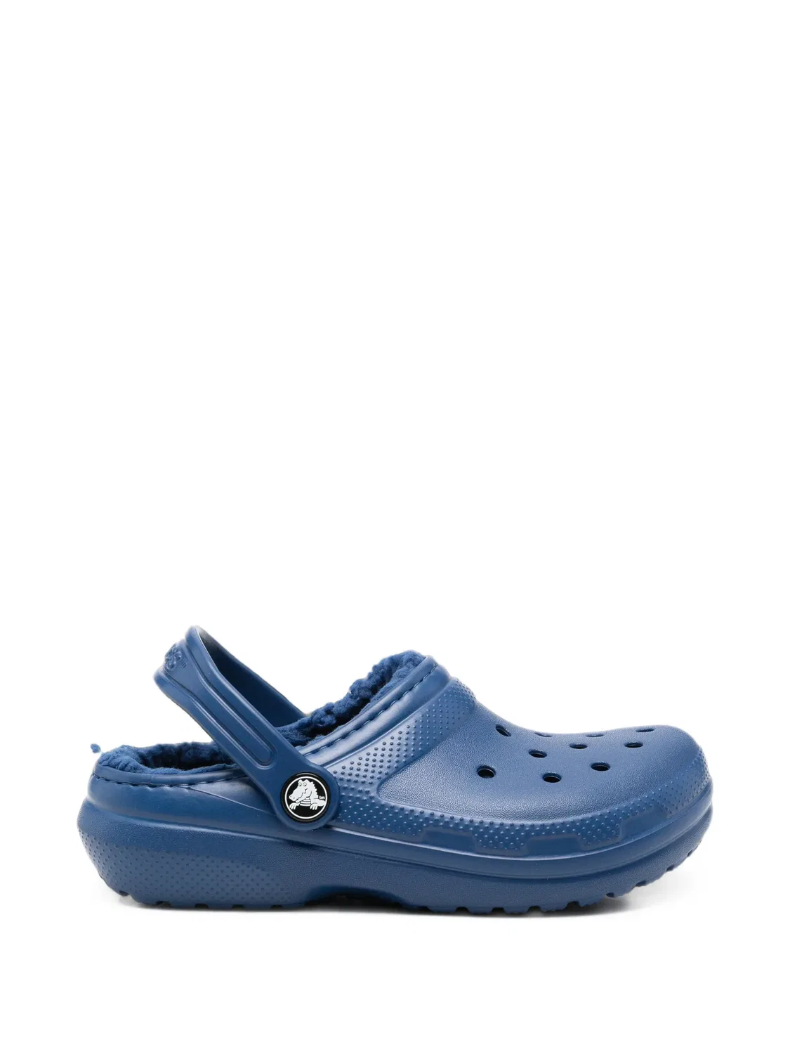 Клоги с меховой подкладкой синие Crocs, синий