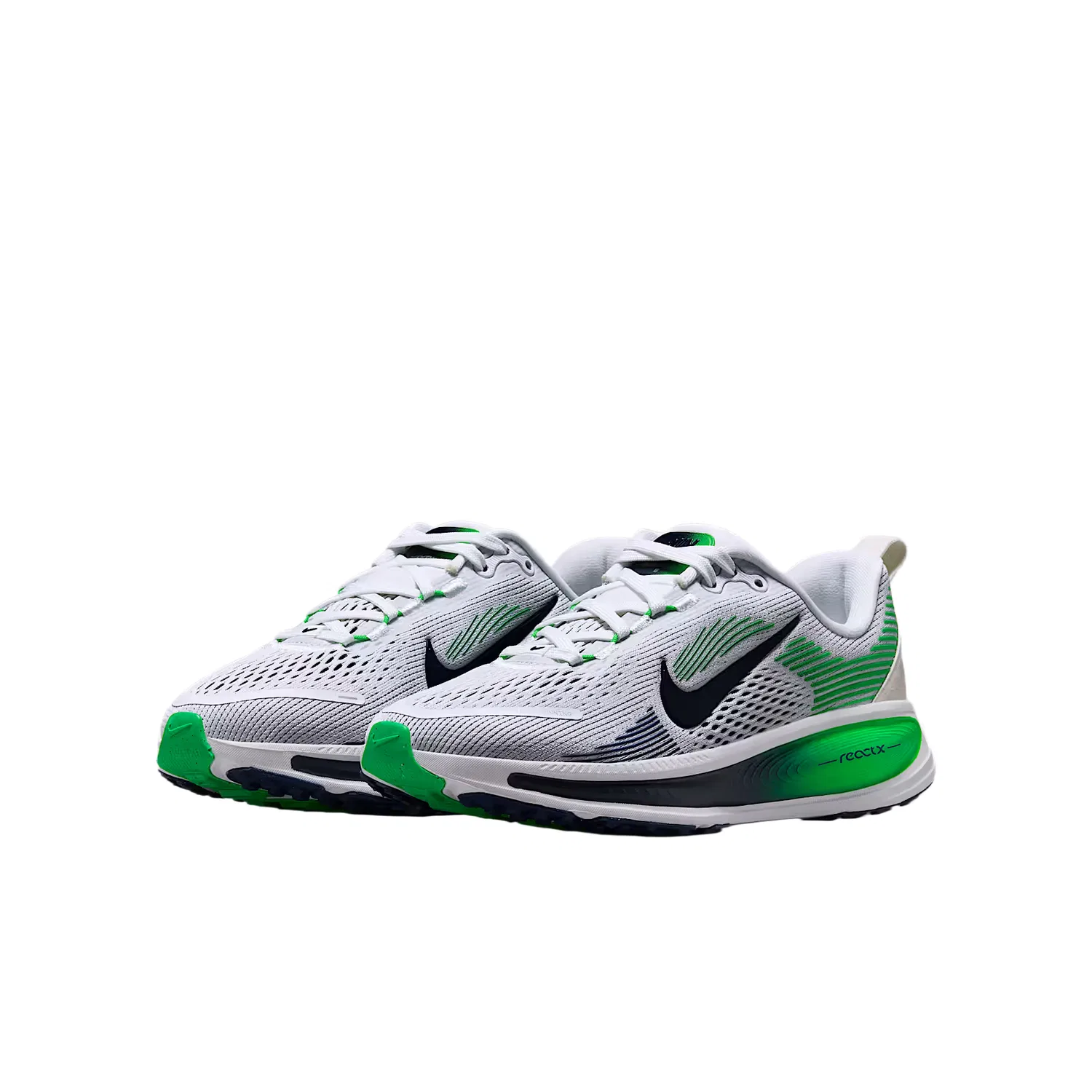 Кроссовки для бега Vomero 18, Nike, White/Bright Green/Dark Navy Blue — фото 3