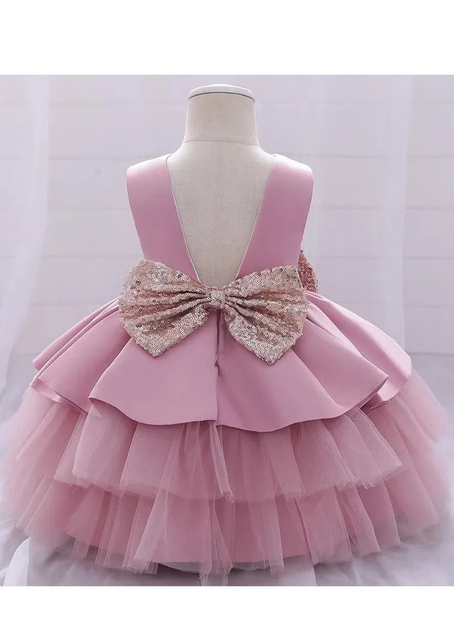 Платье с цветочным принтом миди Best Gift Fashion, розовый — фото 3