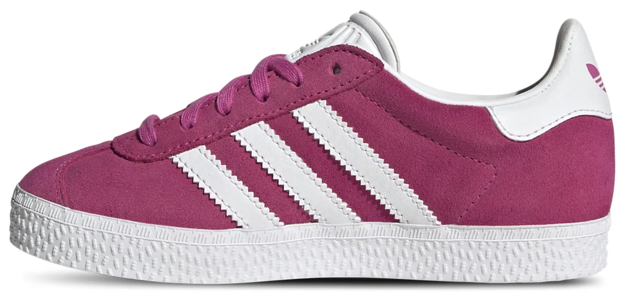 Кеды для девочек Gazelle Adidas, цвет Semi Lucid Fuchsia/White/Gold Metallic — фото 2