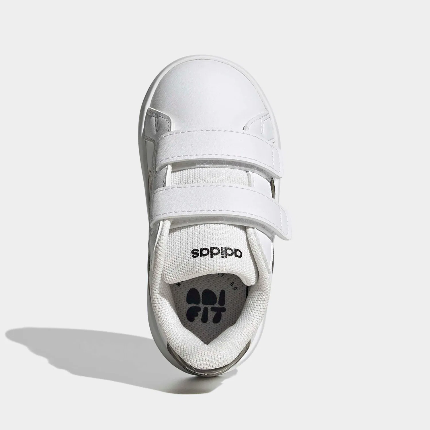 Детские кроссовки с липучками Adidas Sportswear, Cloud White/Tent Green/Core Black — фото 4
