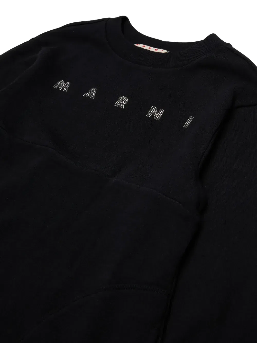 Платье с логотипом и стразами Marni Kids, черный — фото 3
