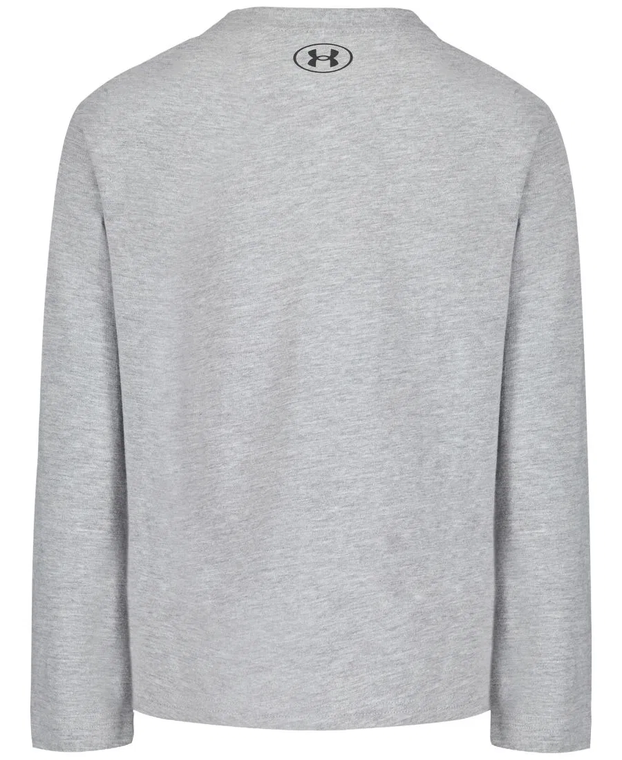 Детская футболка с длинным рукавом с принтом Under Armour, Mod Gray Heather — фото 2