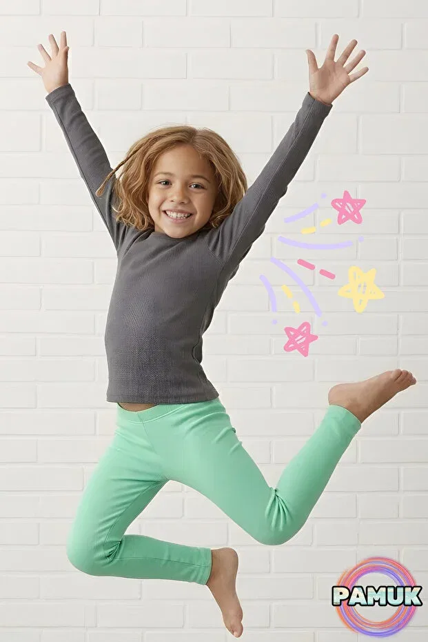 Детские леггинсы для девочек хлопковые Mint kids' leggings United Fabrics, Mint — фото 3