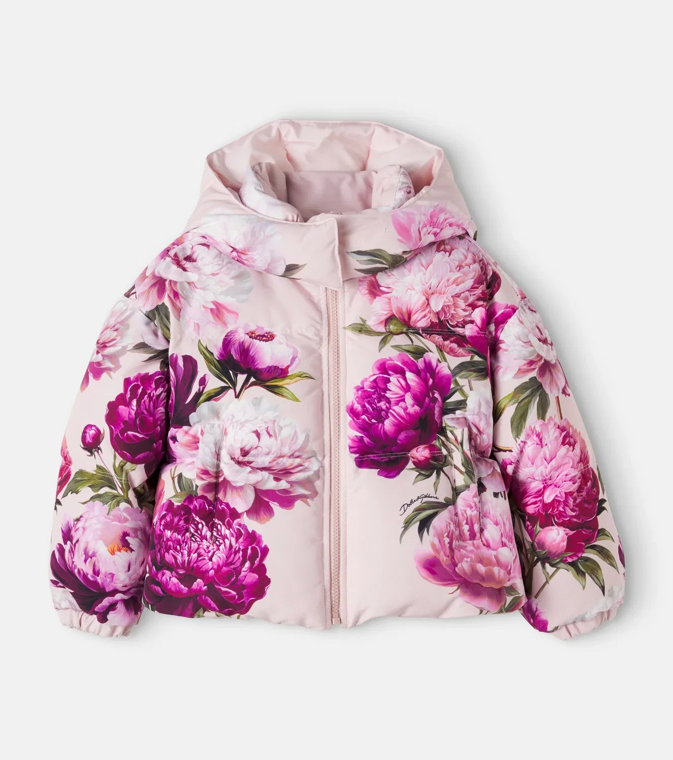 Легкая куртка с цветочным принтом Dolce&Gabbana Kids, розовый