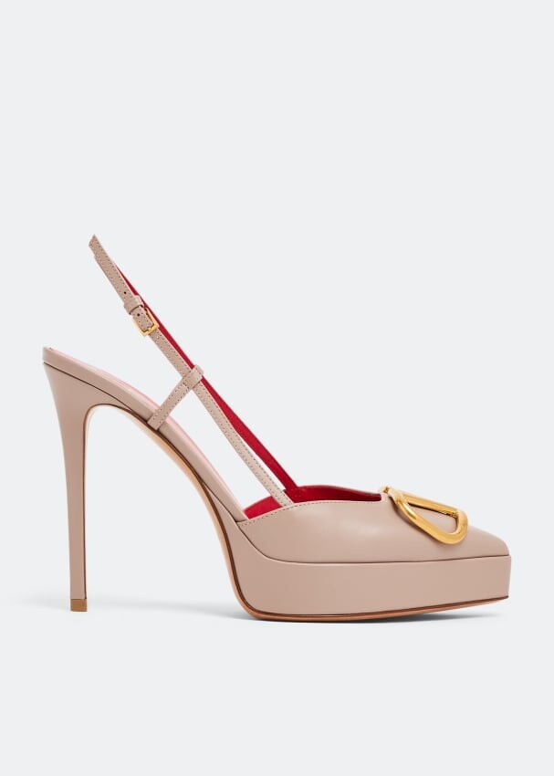

Туфли VALENTINO GARAVANI VLogo Signature platform pumps, бежевый