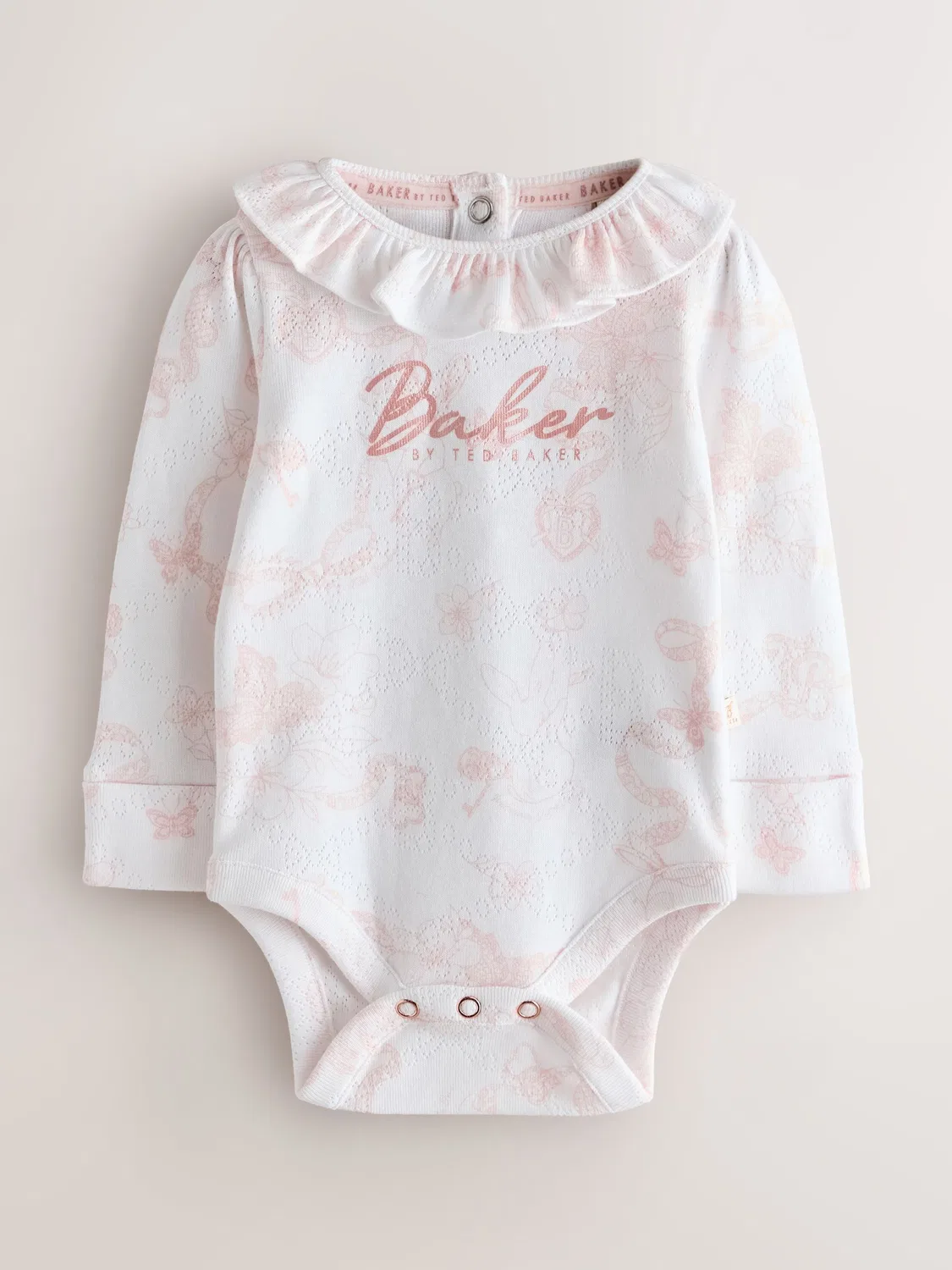 Боди 2шт, Pointelle Baker by Ted Baker, белый/розовый — фото 3