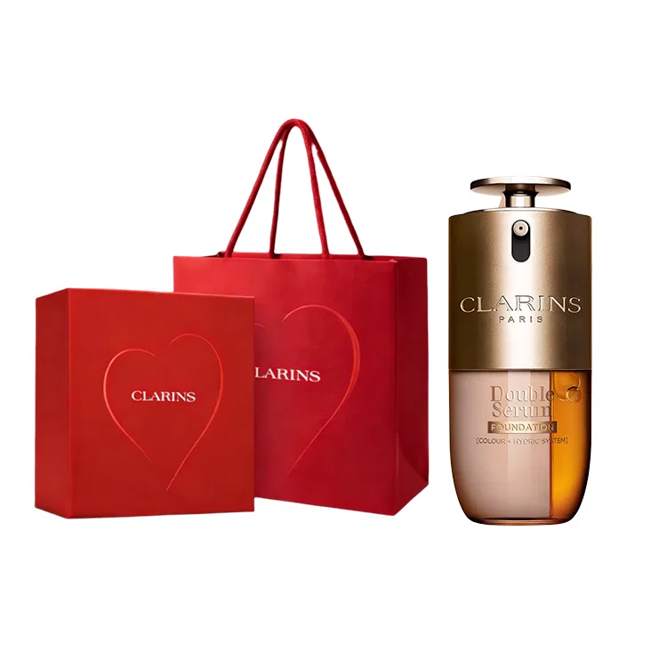 Женская жидкая основа для лица с натуральным тоном CLARINS Dual Extract Serums Liquid Foundation, Pink White
