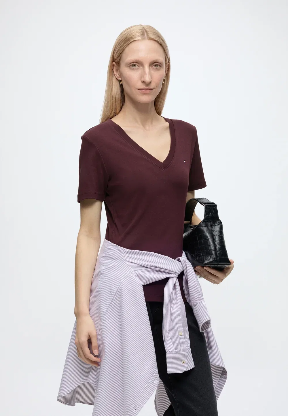 Коди - простая футболка Tommy Hilfiger, Deep Burgundy — фото 4