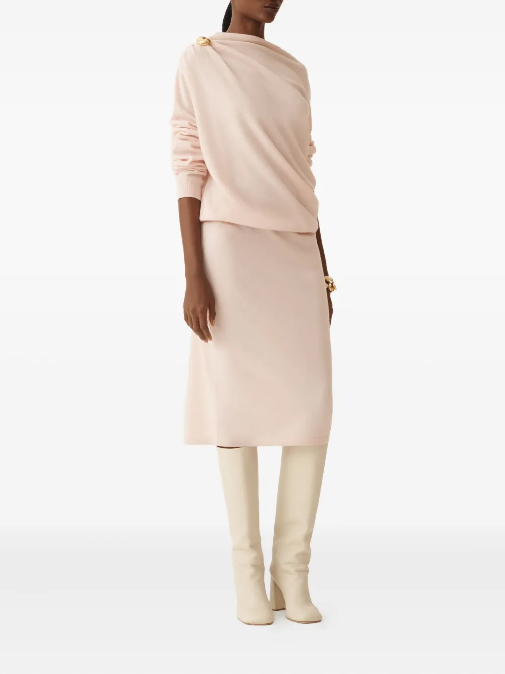 

Миди-платье с драпировкой и пуговицами Fabiana Filippi, розовый