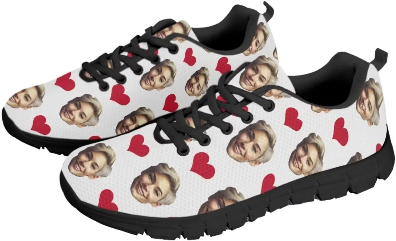 

BIGCARJOB Мужские кроссовки для бега с индивидуальным дизайном, повседневные прогулочные кроссовки, сетчатые тренировочные спортивные кроссовки, персонализированные подарки, размеры плюс US 5-14, черный