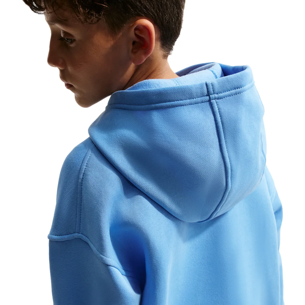Детская толстовка Club Fleece Oversized PO Nike, цвет University Blue/University Blue/White — фото 2