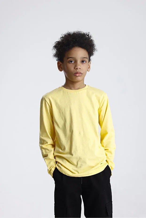 Детская футболка с длинным рукавом Basic Miababy, Yellow