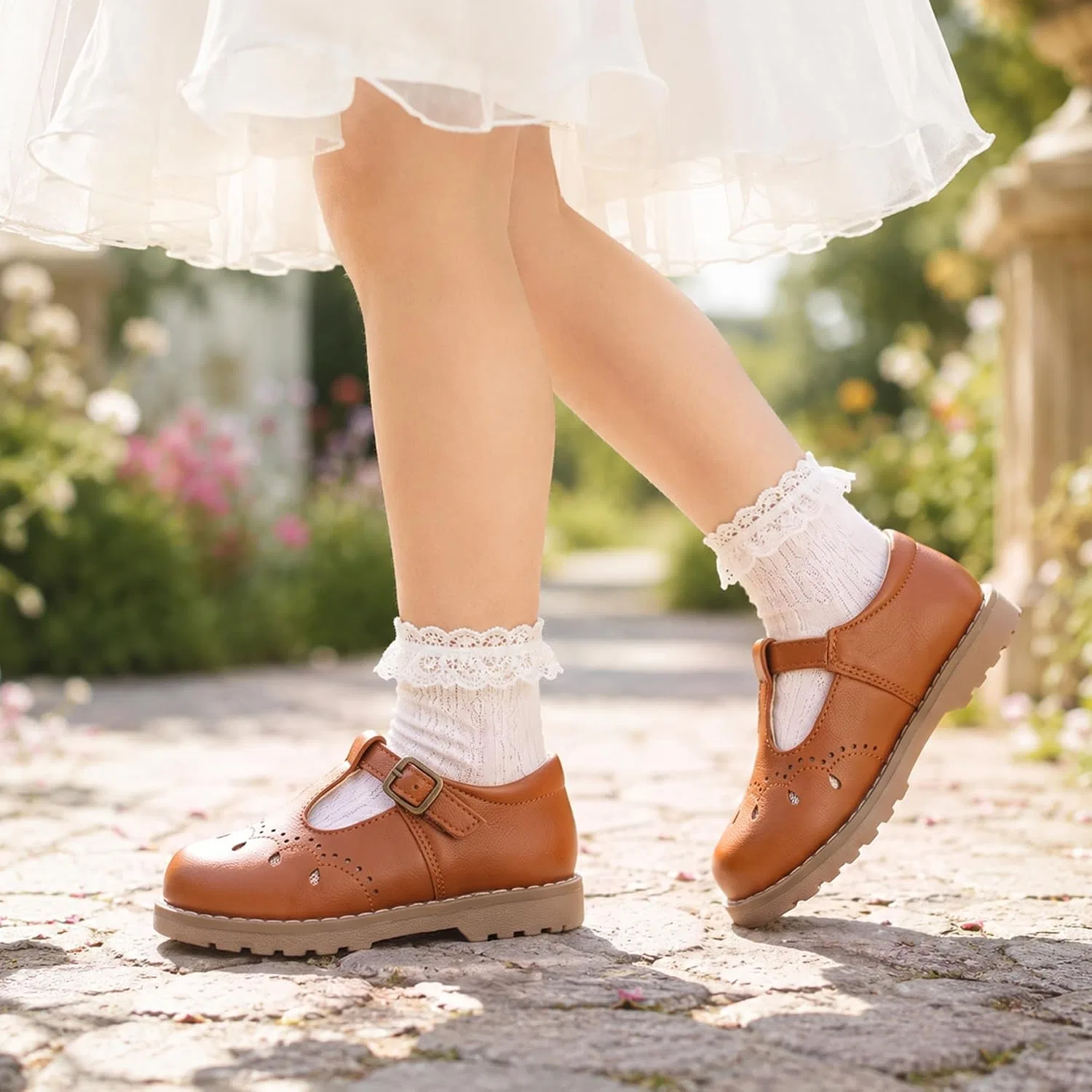 Детские туфли Мэри Джейн для девочек shoeslocker, Brown — фото 3