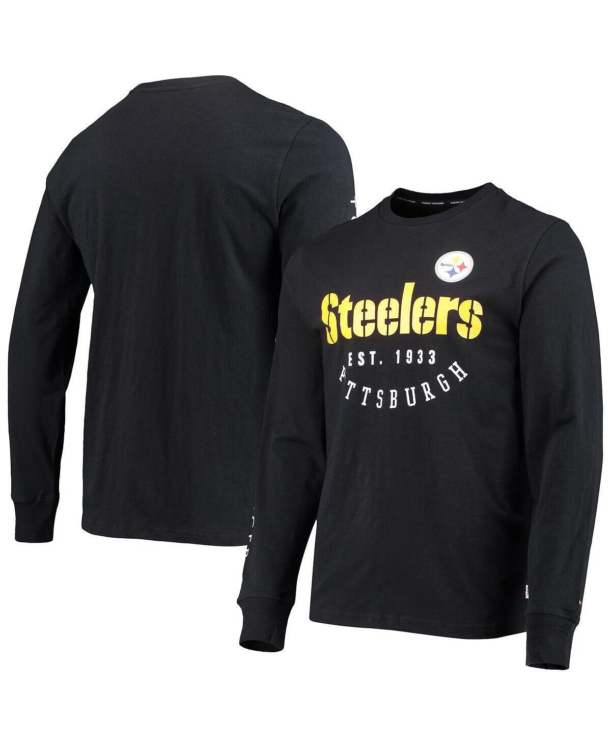 

Мужская черная футболка с длинным рукавом pittsburgh steelers peter Tommy Hilfiger, черный