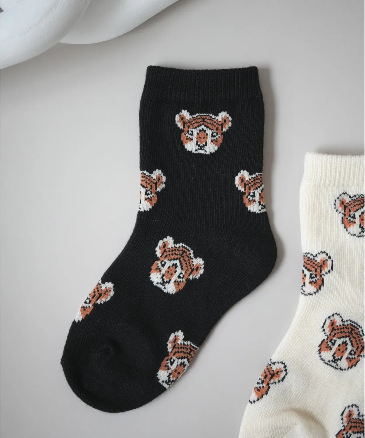 Детские носки с тигриным принтом, модель Tiger Graphic Design Port, Black — фото 4