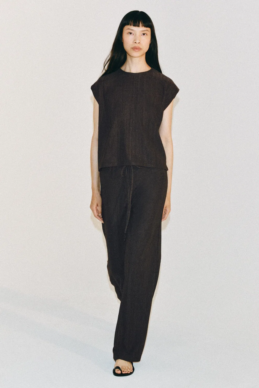 Деревенский топ без рукавов ZARA, Anthracite Grey