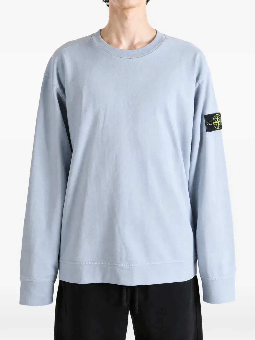Толстовка из плотного органического хлопкового джерси Stone Island, синий — фото 2