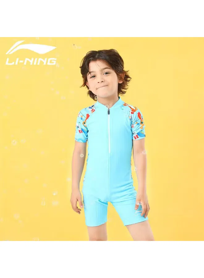 Купальник детский с коротким рукавом Li-Ning, синий