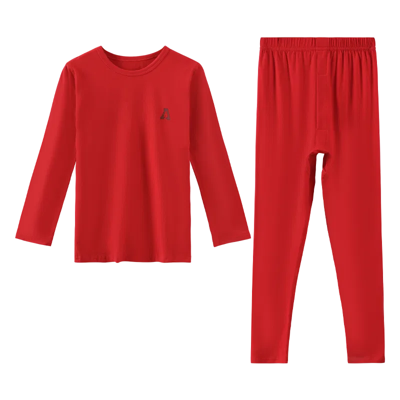 Детское белье с круглым вырезом Grade School Red Bean, China Red