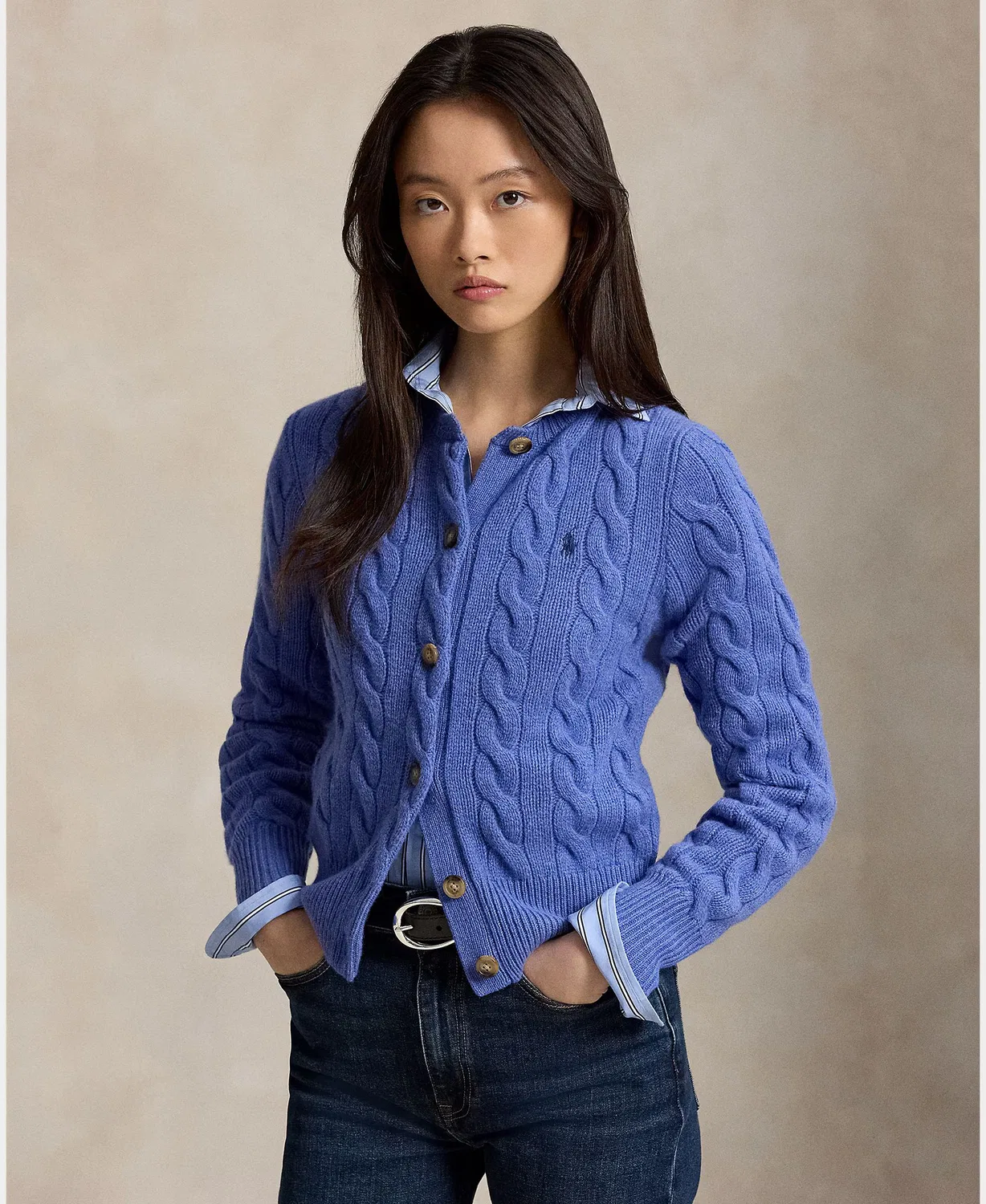 Трикотаж и свитера из шерсти, Cárdigan Cachemira Punto Ochos, Polo Ralph Lauren, темно-синий