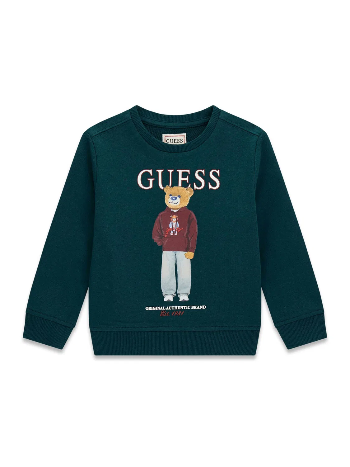 Толстовка стандартного кроя для мальчика Guess, темно-зеленый