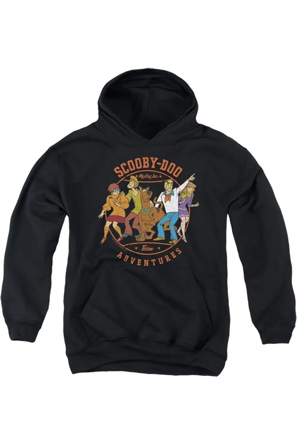 Детское худи с капюшоном с принтом Scooby Adventures Gildan, черный