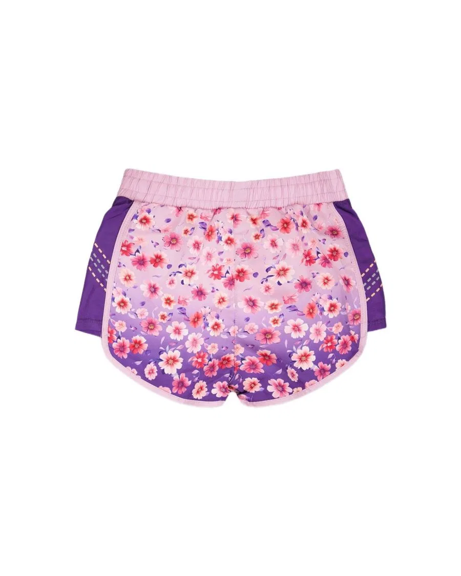 Детские спортивные шорты с цветочным градиентом Deux par Deux, Mauve Floral Gradient — фото 2