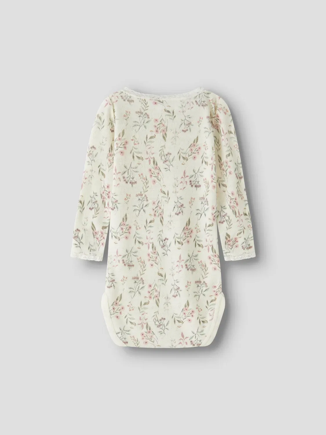 Боди с длинным рукавом из шерсти NBFWANG WOOL NEEDLE Name It, белый — фото 4