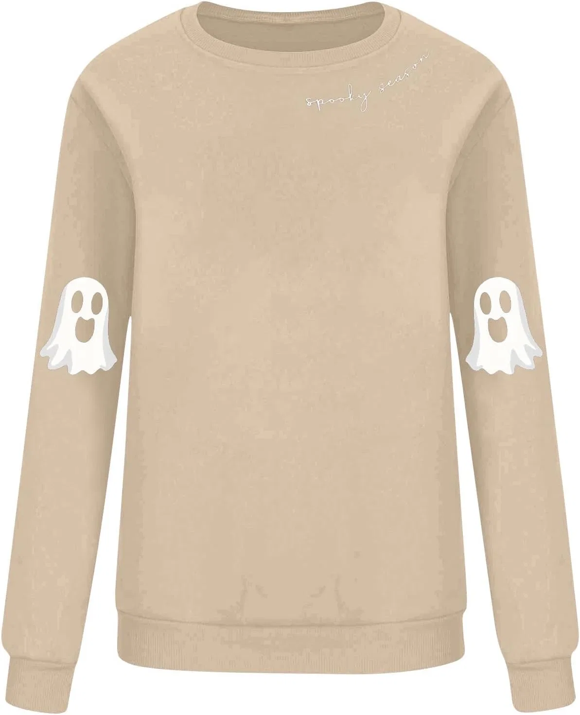 Женский свитшот с принтом Funny Ghost, Aa Khaki — фото 4