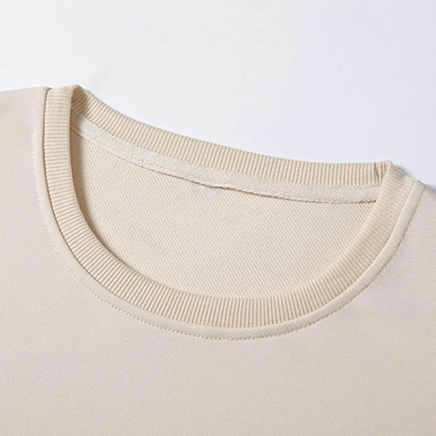 Мужская свободная футболка с длинным рукавом Oversized Loose, Beige — фото 4