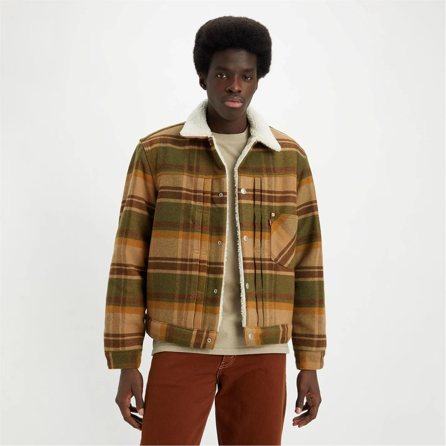 Мужская куртка-джинсовка с подкладкой из шерпы Type I Levi's, BAROLD PLAID WINTER — фото 3