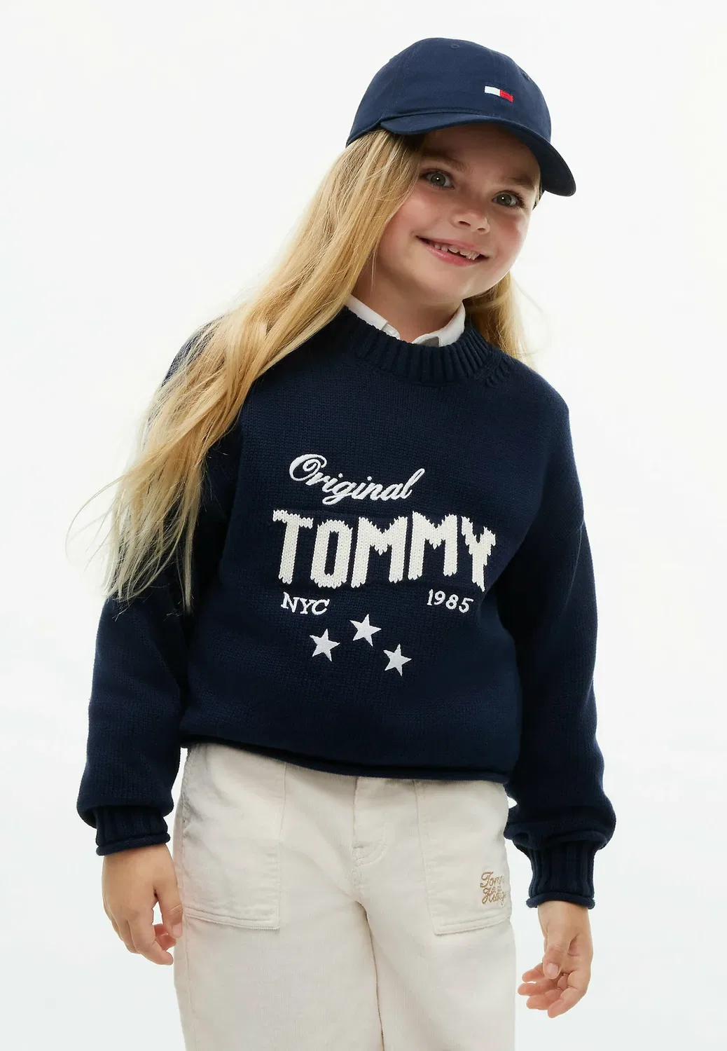 Свитер с вышивкой в виде звезд и свободными рукавами-баллонами Tommy Hilfiger, Dark Blue — фото 2