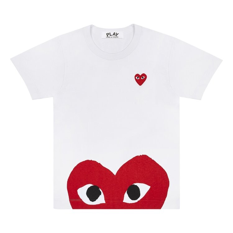 

Футболка Comme Des Garçons Play T-Shirt Big Half Red Heart White, белый